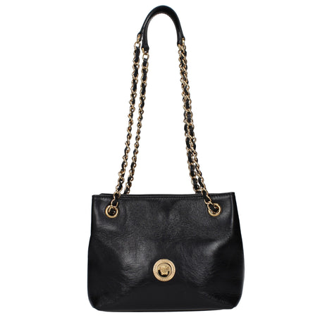 Versace Black Leather Shoulder Bag