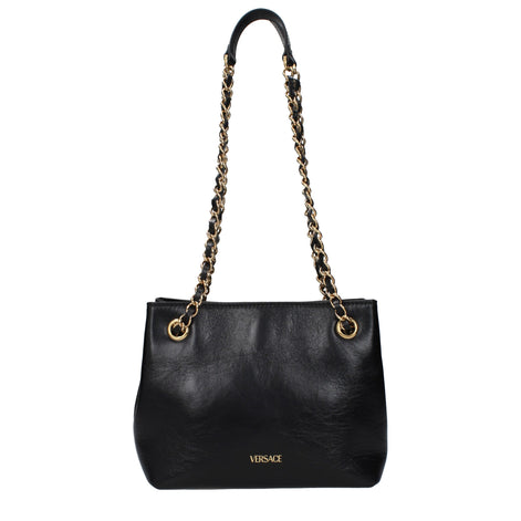 Versace Black Leather Shoulder Bag