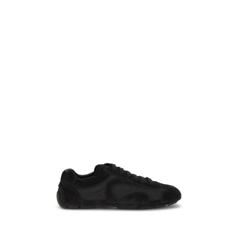 Prada Black Calf Leather Bos Taurus Athletic Sneakers