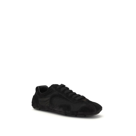 Prada Black Calf Leather Bos Taurus Athletic Sneakers