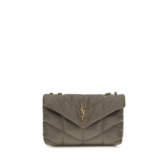 Saint Laurent Puffer Toy Gray Lamb Shoulder Bag