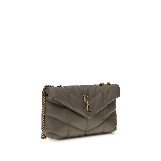Saint Laurent Puffer Toy Gray Lamb Shoulder Bag