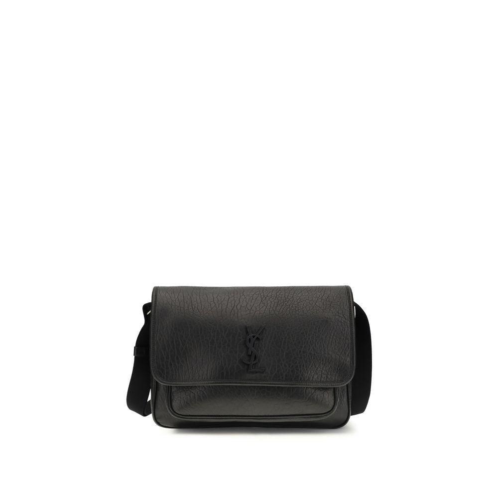 Saint Laurent Niki Messenger In grained Leather Black Shoulder Bag