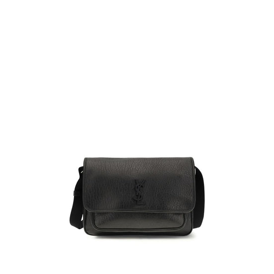 Saint Laurent Niki Messenger Black Leather Shoulder Bag