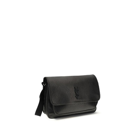 Saint Laurent Niki Messenger In grained Leather Black Shoulder Bag