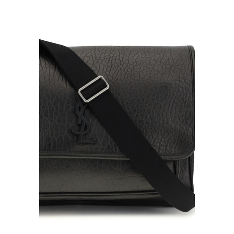 Saint Laurent Niki Messenger In grained Leather Black Shoulder Bag