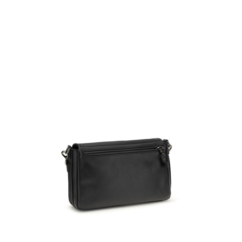 Fendi Flux Messenger Black Leather Shoulder Bag