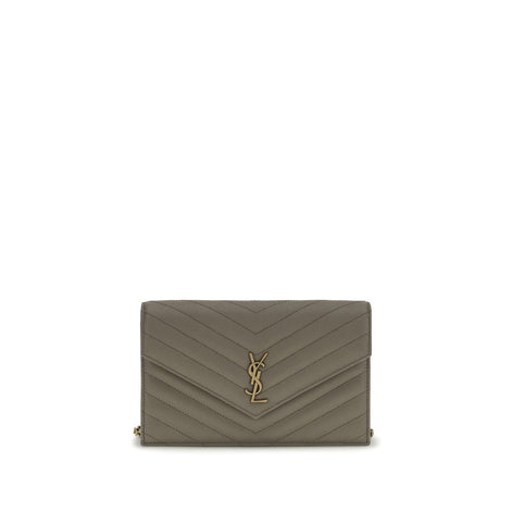 Saint Laurent Cassandre Clutch Gray Leather Wallet