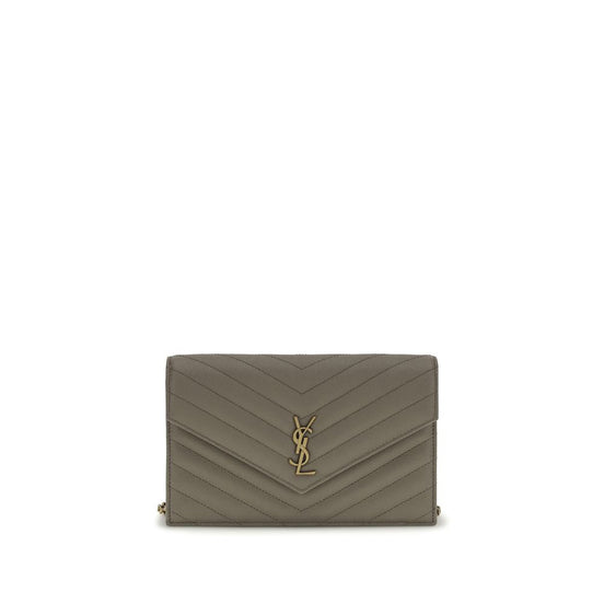 Saint Laurent Cassandre Clutch Gray Leather Wallet