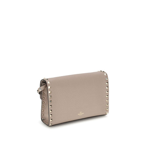 Valentino Garavani Beige Calf Leather Bos Taurus Shoulder Bag