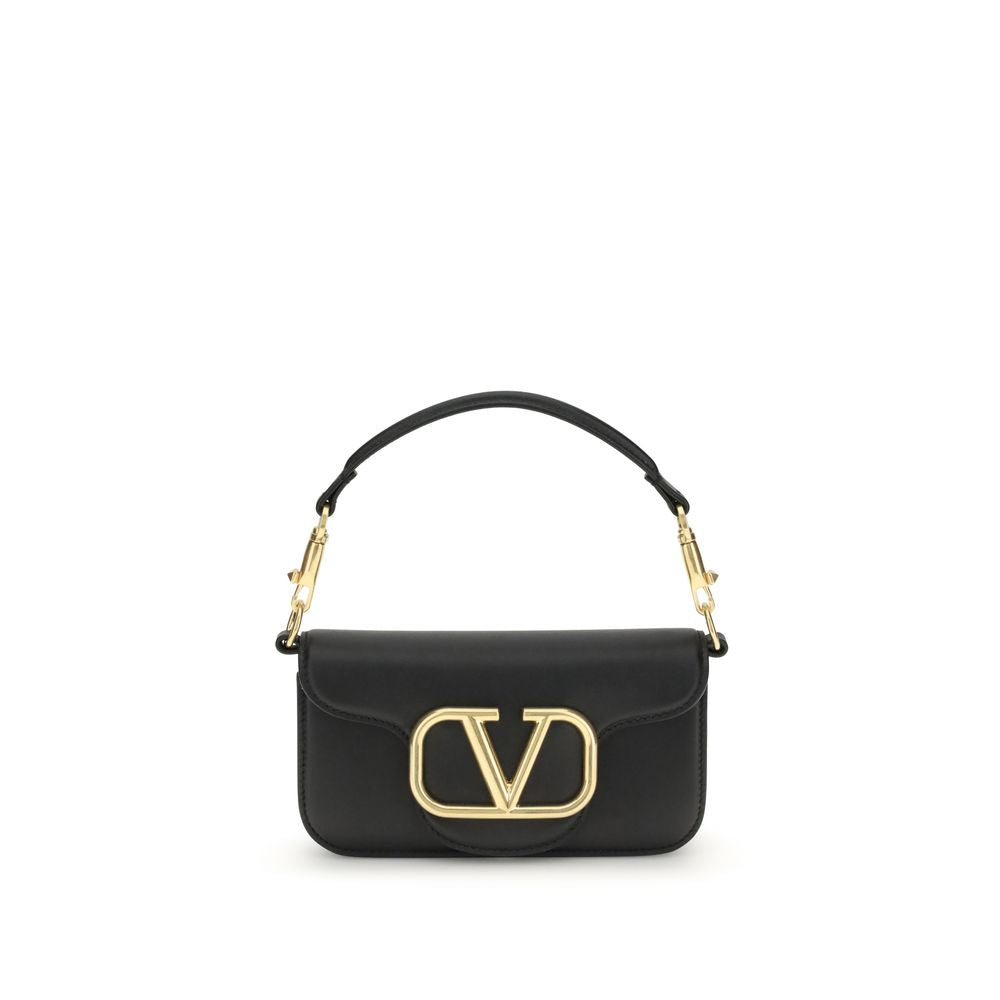 Valentino Garavani Locò Black Leather Shoulder Bag