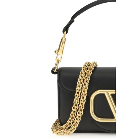 Valentino Garavani Locò Black Leather Shoulder Bag