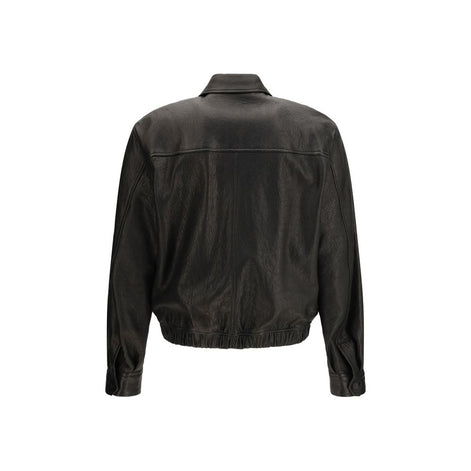 Saint Laurent Black Lamb Ovis Aries Aries Leather Jacket
