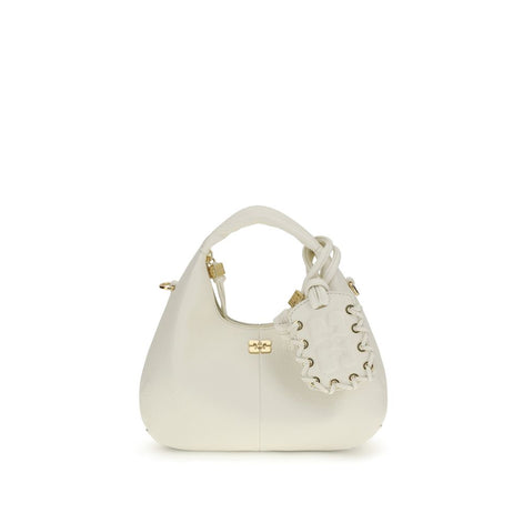 Ganni mini Hobo White Recycled Polyester Shoulder Bag