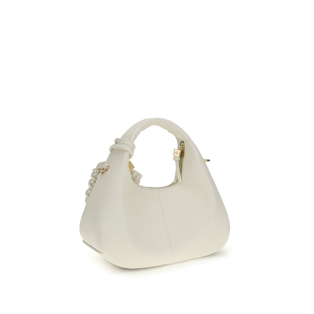 Ganni mini Hobo White Recycled Polyester Shoulder Bag