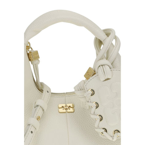 Ganni mini Hobo White Recycled Polyester Shoulder Bag