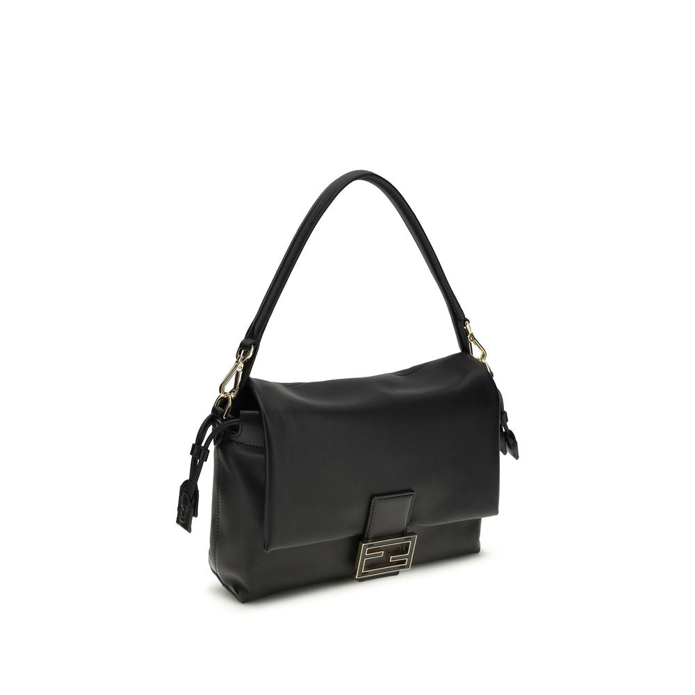 Fendi Mamma Baguette medium Black Lamb Shoulder Bag
