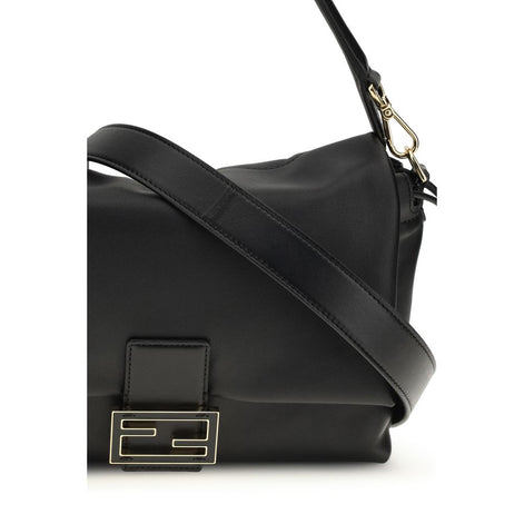 Fendi Mamma Baguette medium Black Lamb Shoulder Bag