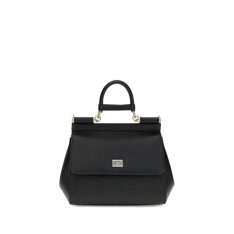 Dolce & Gabbana Black Calf Leather Bos Taurus Handbag