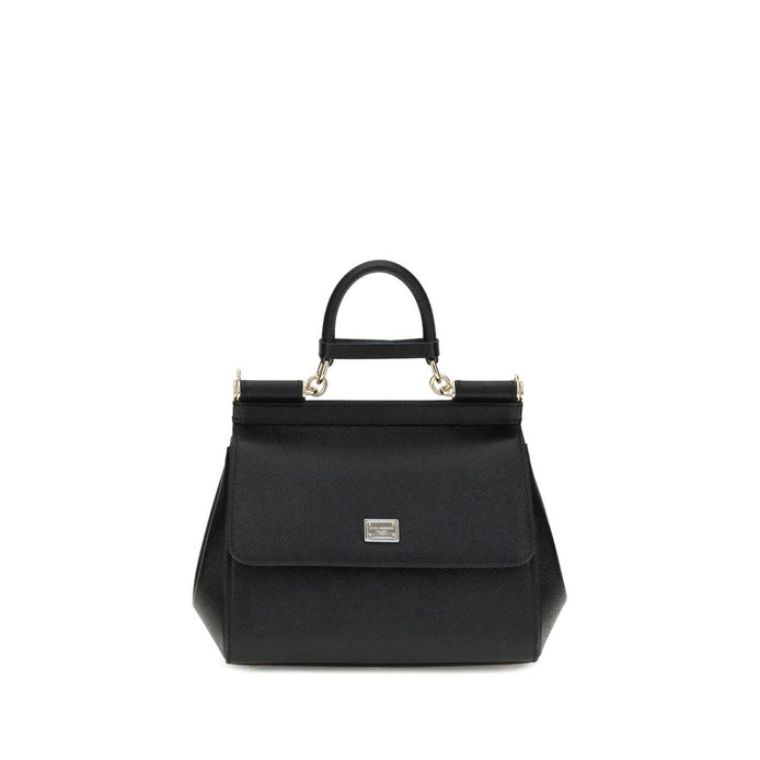Dolce & Gabbana Black Calf Leather Bos Taurus Handbag