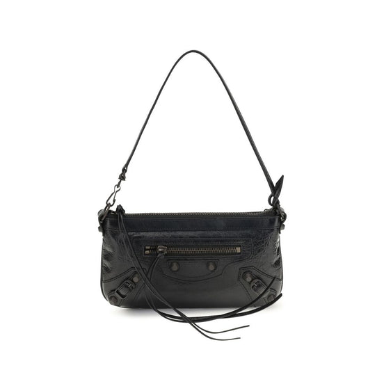 Balenciaga Le City Clutch Black Lamb Shoulder Bag