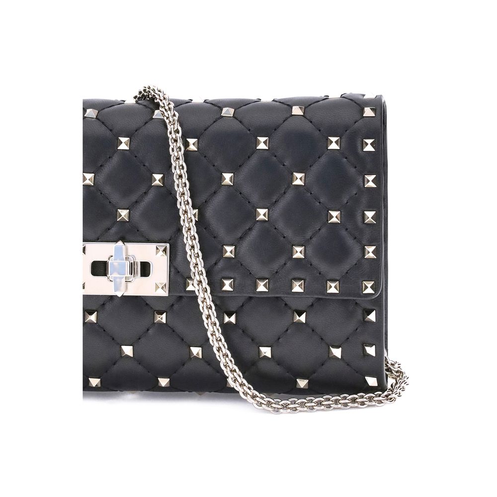 Valentino Garavani Rockstud Spike Black Lamb Shoulder Bag