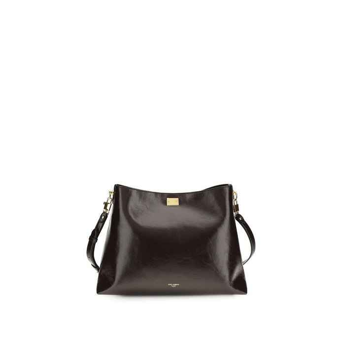 Dolce & Gabbana large Vittoria Brown Leather Shoulder Bag