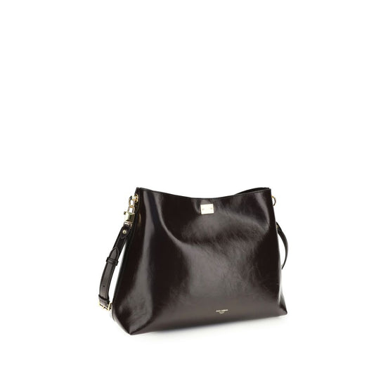 Dolce & Gabbana large Vittoria Brown Leather Shoulder Bag