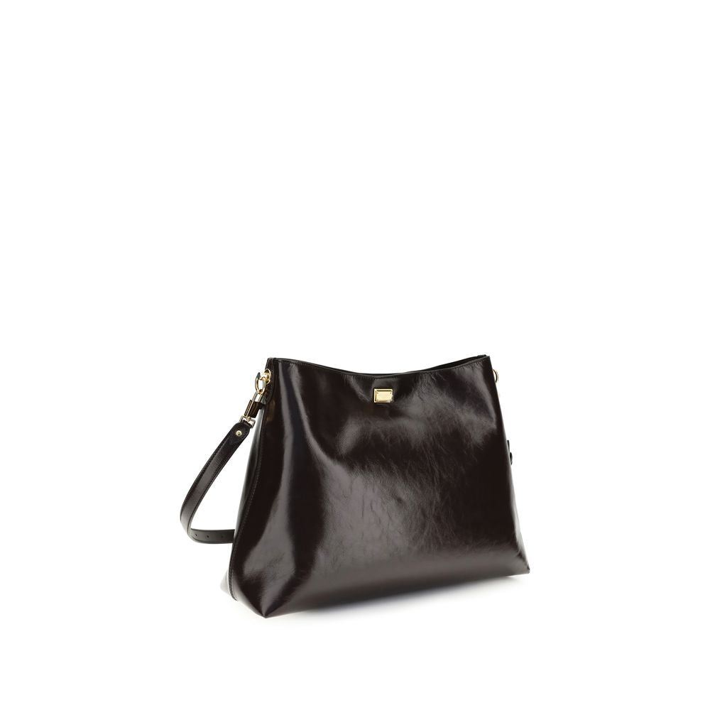 Dolce & Gabbana large Vittoria Brown Leather Shoulder Bag