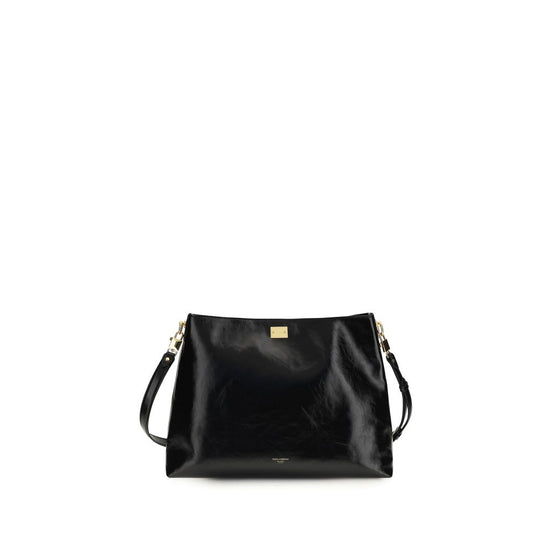 Dolce & Gabbana large Vittoria Black Leather Shoulder Bag