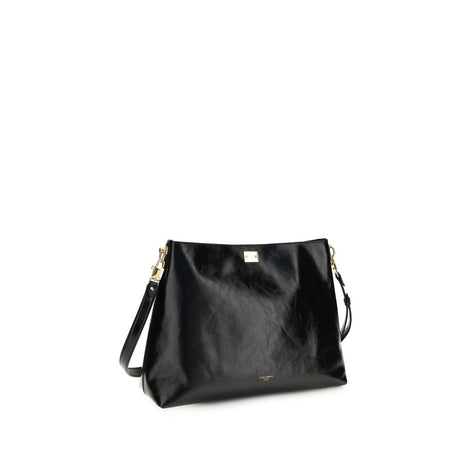 Dolce & Gabbana large Vittoria Black Leather Shoulder Bag