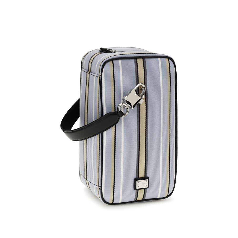Dolce & Gabbana Lock Blue Cotton Handbag