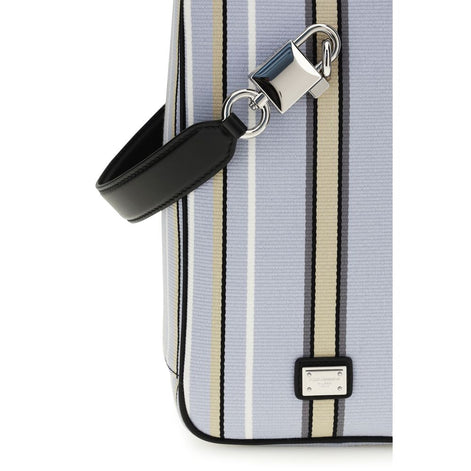Dolce & Gabbana Lock Blue Cotton Handbag