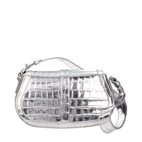 Versace Gray Leather Shoulder Bag