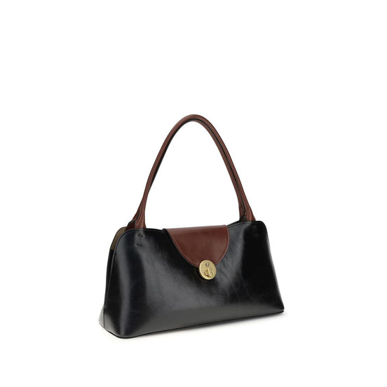 Versace Vivian medium Black Leather Shoulder Bag