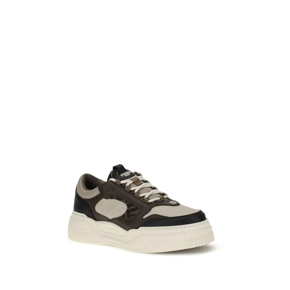 Fendi Force Black Leather Chunky Sneakers