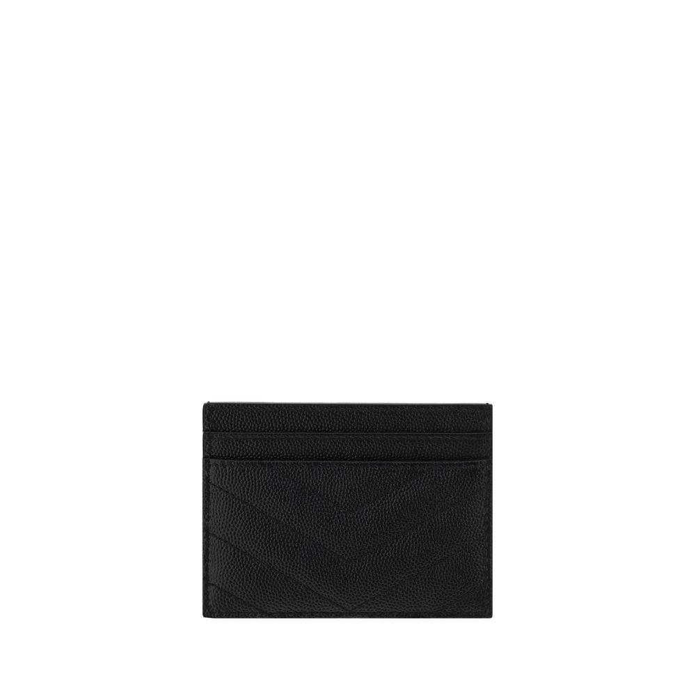 Saint Laurent Cassandre Card Black Leather Wallet