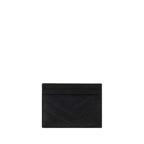 Saint Laurent Cassandre Card Black Leather Wallet