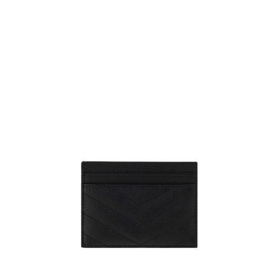 Saint Laurent Cassandre Card Black Leather Wallet