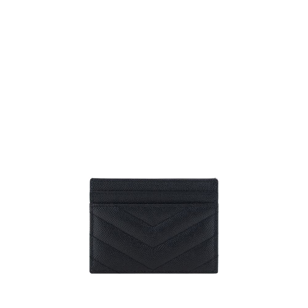 Saint Laurent Cassandre Card Black Leather Wallet