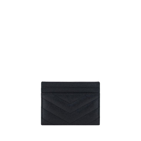 Saint Laurent Cassandre Card Black Leather Wallet