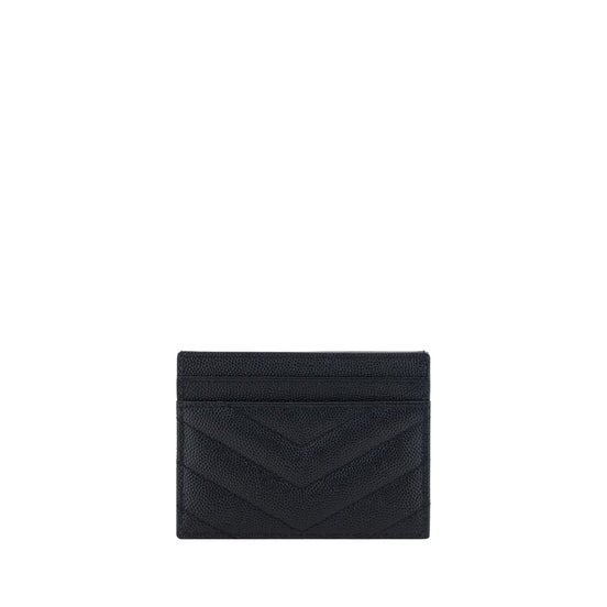 Saint Laurent Cassandre Card Black Leather Wallet