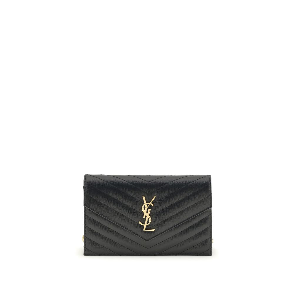Saint Laurent Cassandre Black Leather Wallet