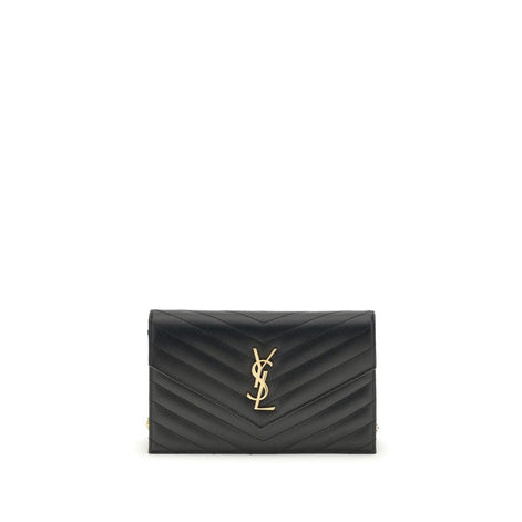 Saint Laurent Cassandre Black Leather Wallet