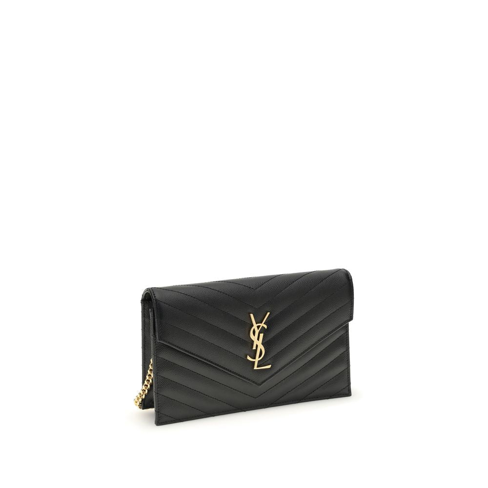 Saint Laurent Cassandre Black Leather Wallet