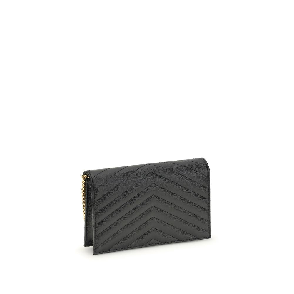 Saint Laurent Cassandre Black Leather Wallet