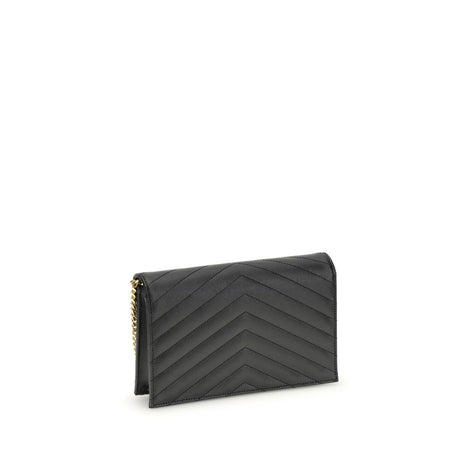 Saint Laurent Cassandre Black Leather Wallet