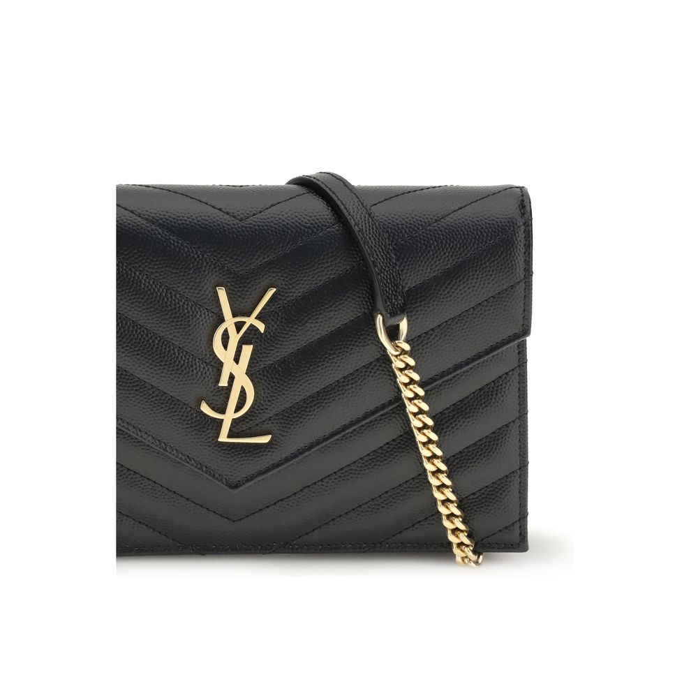Saint Laurent Cassandre Black Leather Wallet