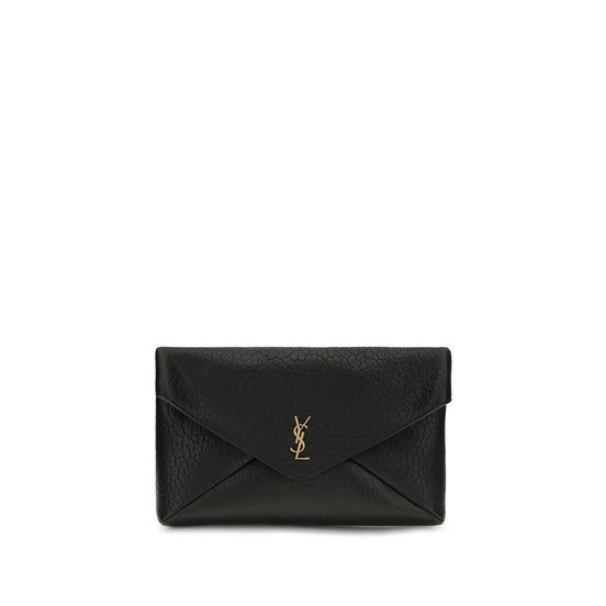 Saint Laurent Cassandre Clutch Black Lamb Shoulder Bag