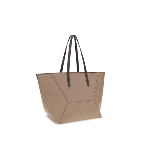 Brunello Cucinelli Beige Cotton Shoulder Bag